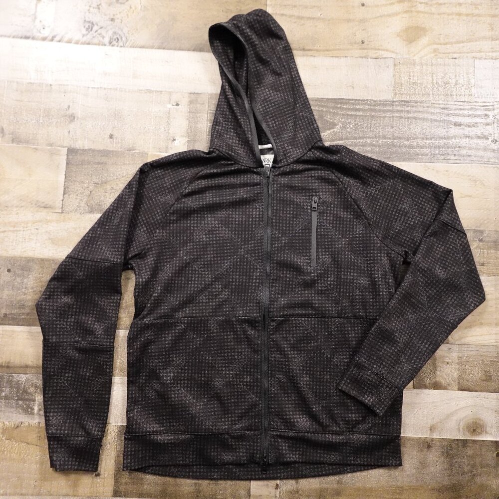 WRK Tasch Hoodie Men’s XL Black Gray Patterned Tech Casual Streetwear‎